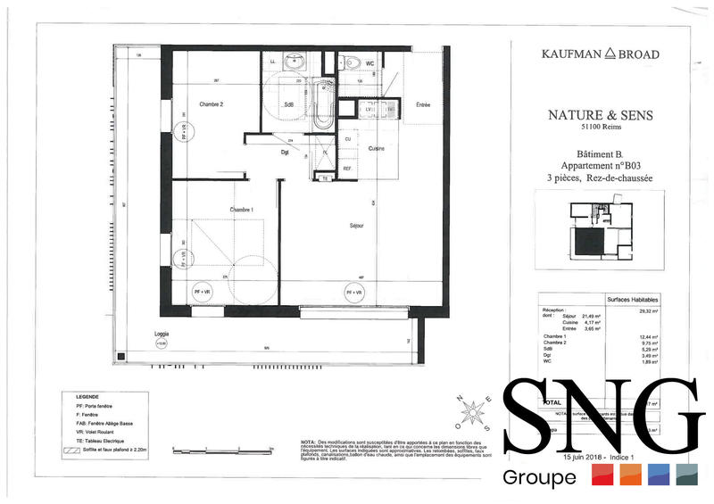 Appartement - 62 m² - 3 pièces