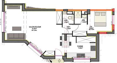 Appartement - 55 m² - 2 pièces