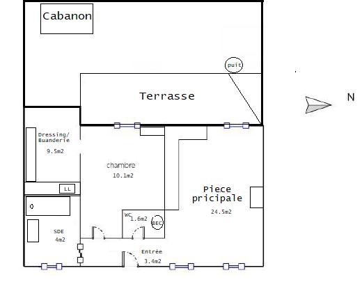 Maison - 53 m² - 2 pièces