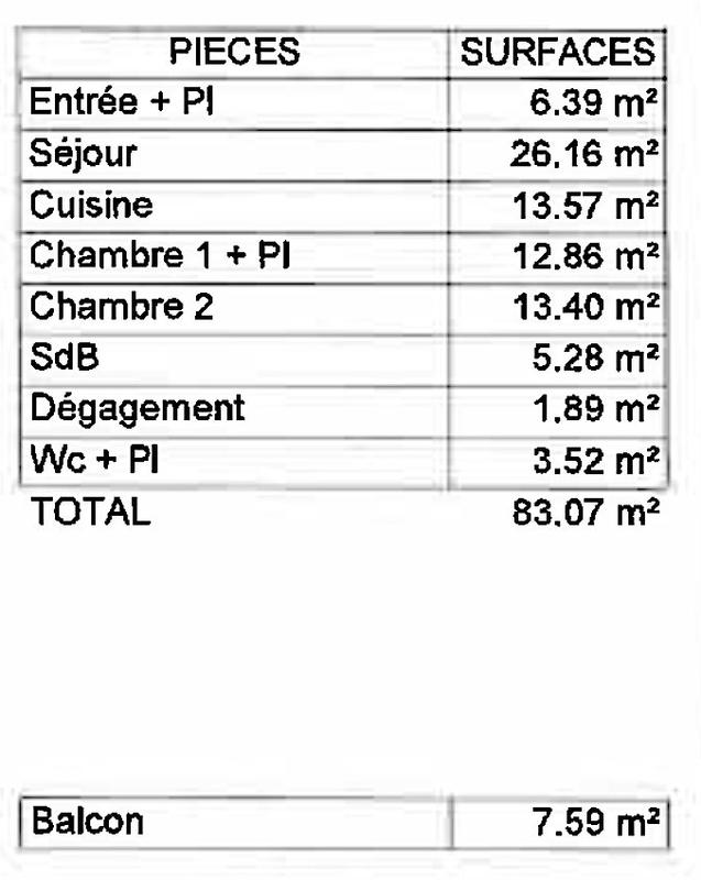 Appartement - 83 m² - 3 pièces