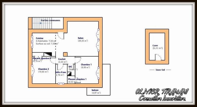 Appartement - 55 m² - 3 pièces