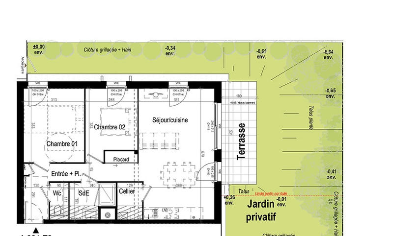 Appartement - 64 m² - 3 pièces