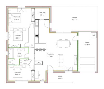 Maison - 98 m² - 4 pièces