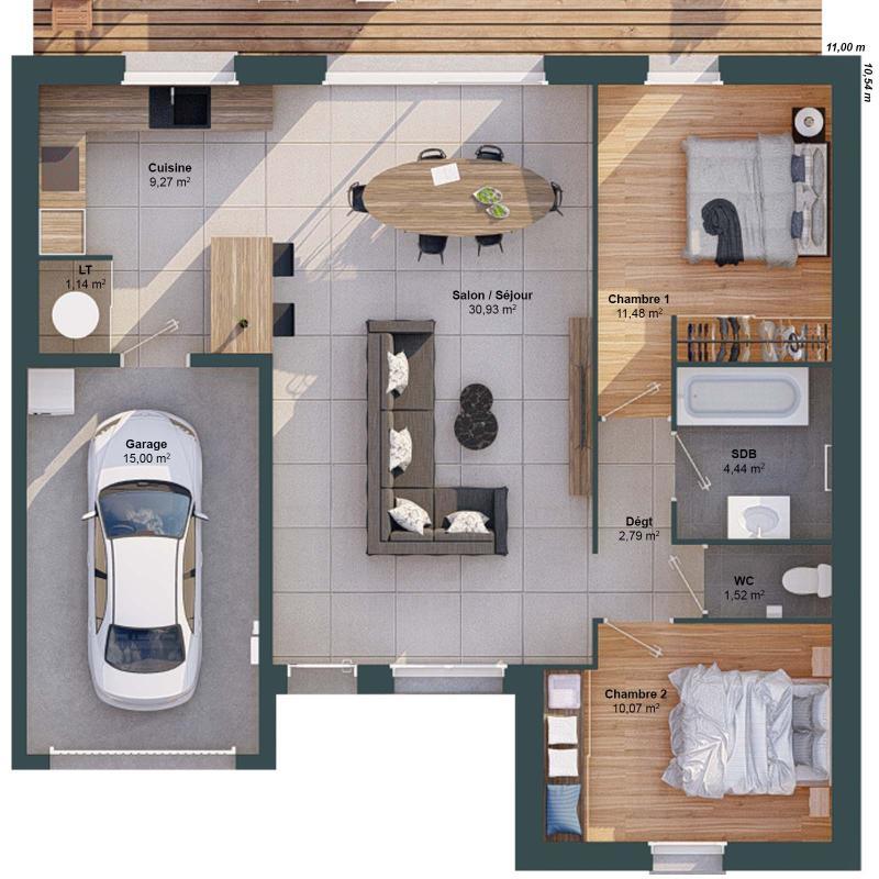 Maison - 72 m² - 4 pièces