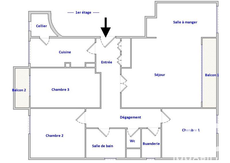 Appartement - 90 m² - 5 pièces