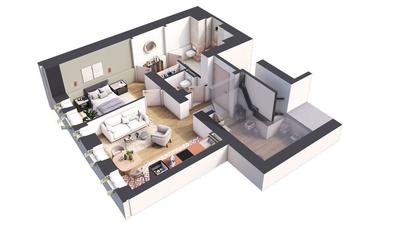 Appartement - 53 m² - 2 pièces