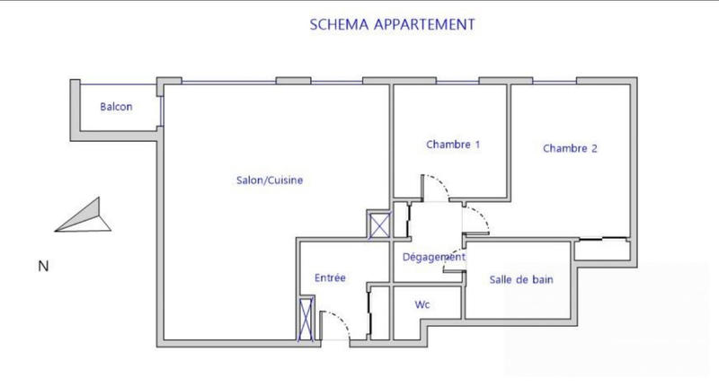 Appartement - 70 m² - 3 pièces