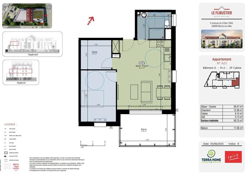 Appartement - 50 m² - 3 pièces