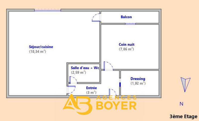 Appartement - 33 m² - 2 pièces