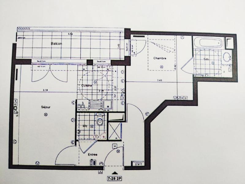 Appartement - 46 m² - 2 pièces