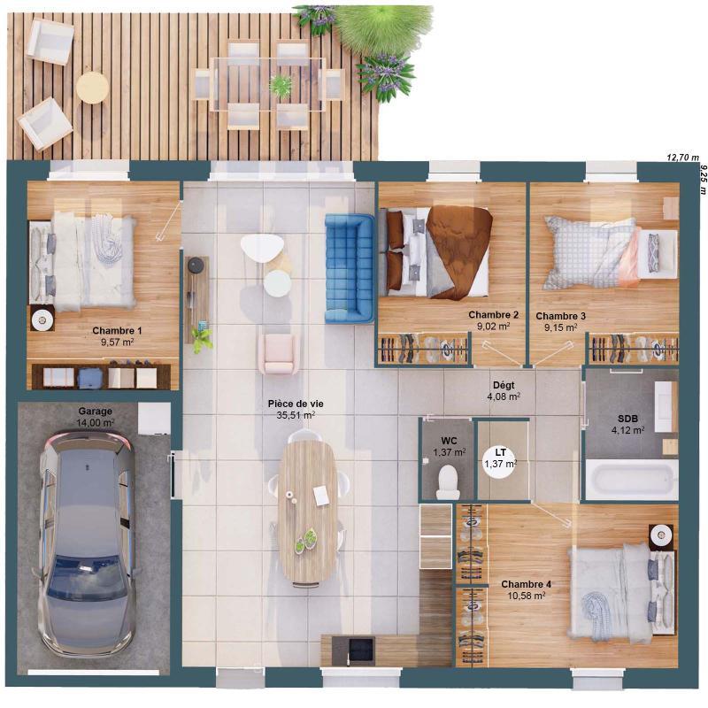 Maison - 85 m² - 6 pièces