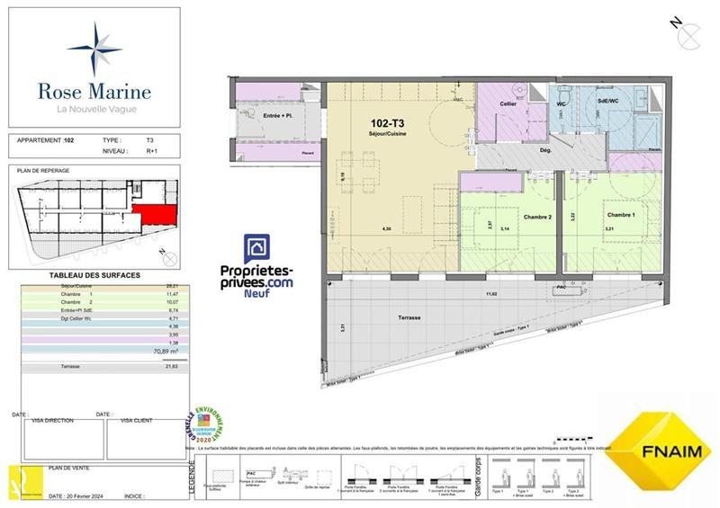 Appartement - 71 m² - 3 pièces