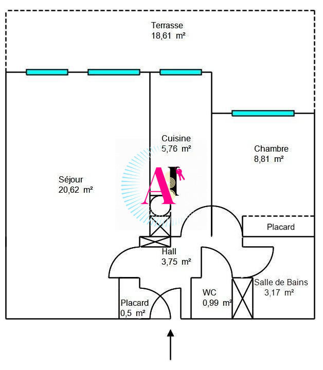 Appartement - 44 m² - 2 pièces