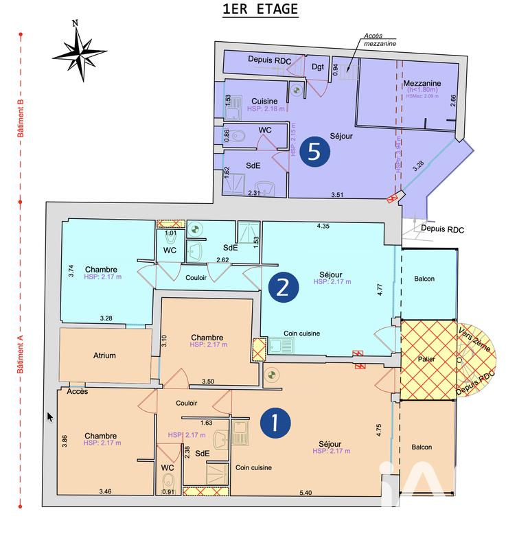 Appartement - 43 m² - 2 pièces