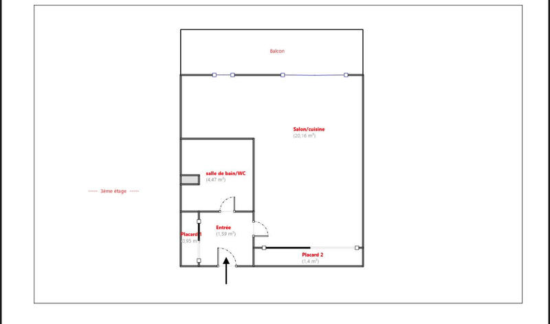 Appartement - 29 m² - 1 pièce
