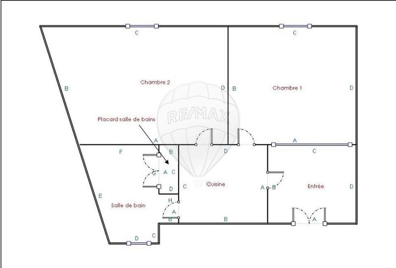 Appartement - 57 m² - 2 pièces