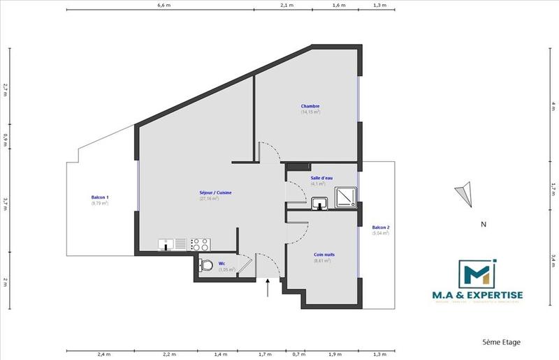 Appartement - 56 m² - 3 pièces