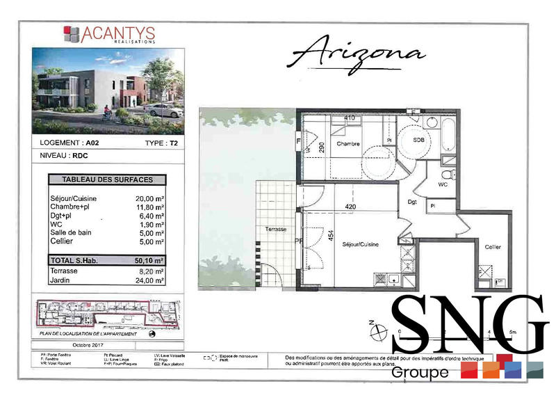 Appartement - 51 m² - 2 pièces