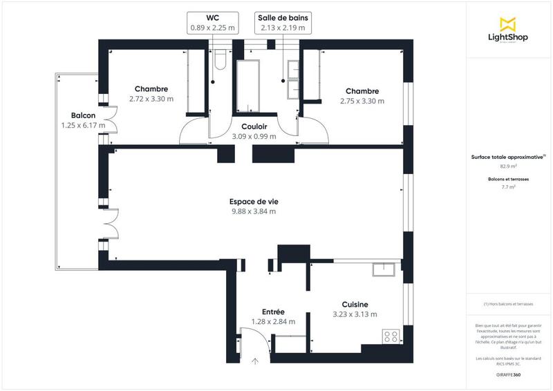 Appartement - 84 m² - 4 pièces
