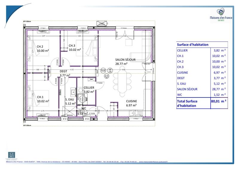 Maison - 80 m² - 4 pièces
