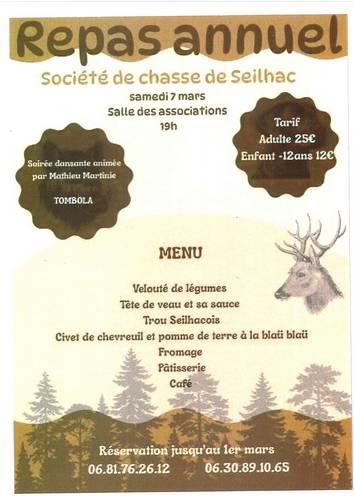 Repas organisé par la société de chasse