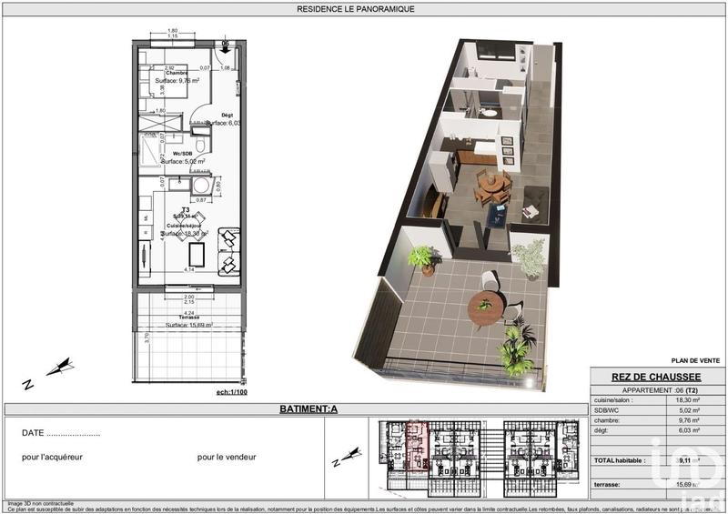 Appartement - 37 m² - 2 pièces