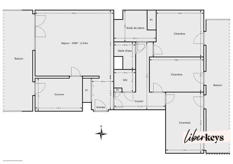 Appartement - 90 m² - 4 pièces