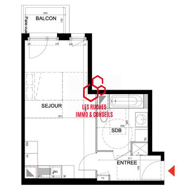 Appartement - 34 m² - 1 pièce