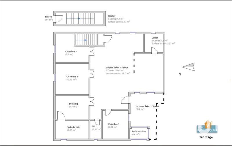 Appartement - 110 m² - 4 pièces