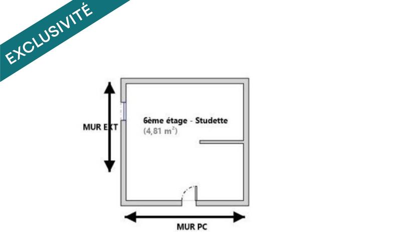 Appartement - 5 m² - 1 pièce