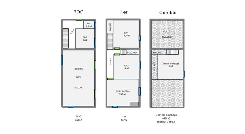 Maison - 90 m² - 4 pièces