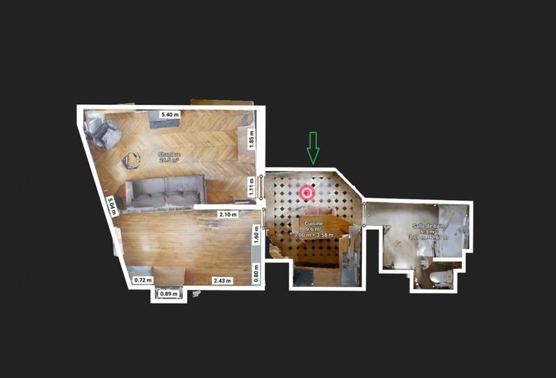 Appartement - 45 m² - 2 pièces