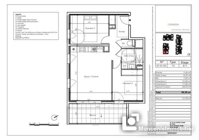 Appartement - 60 m² - 3 pièces