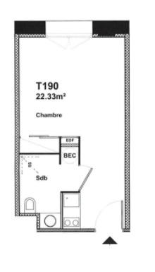 Studio - 22 m² - 1 pièce
