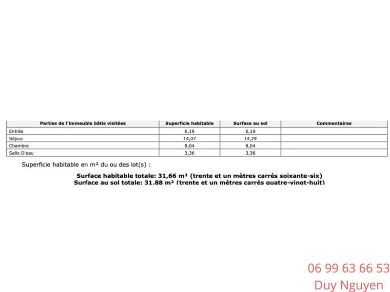Appartement - 31 m² - 2 pièces