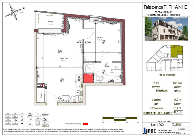 Appartement - 41 m² - 2 pièces
