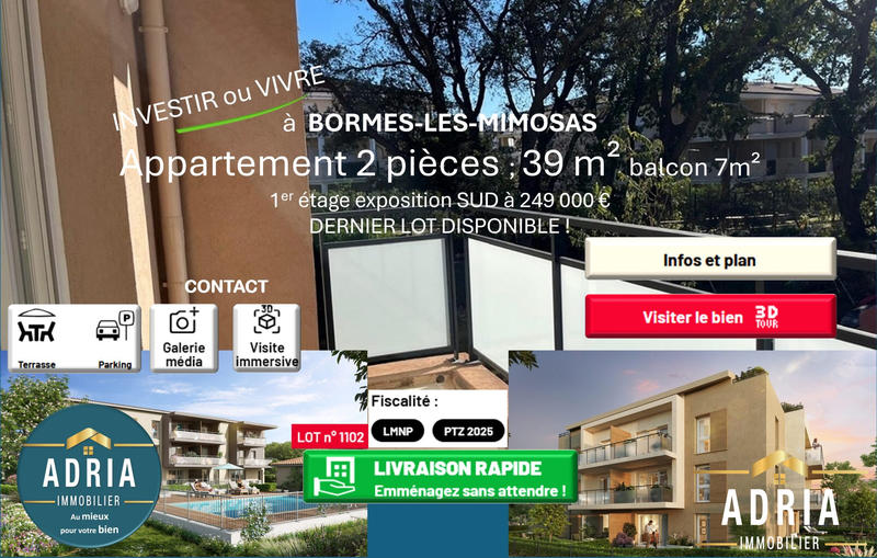 Appartement - 39 m² - 2 pièces