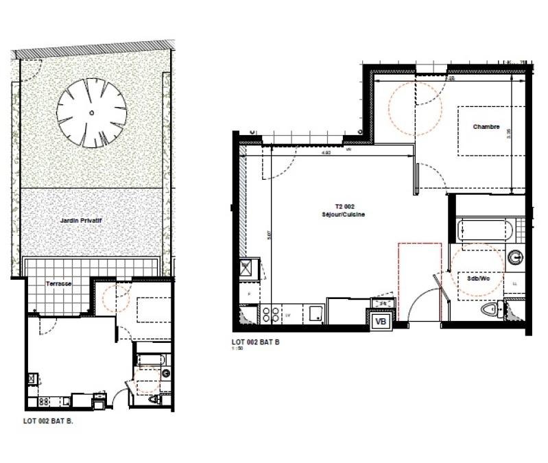 Appartement - 46 m² - 2 pièces