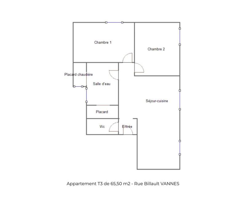 Appartement - 65 m² - 3 pièces