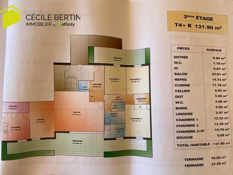 Appartement - 132 m² - 4 pièces