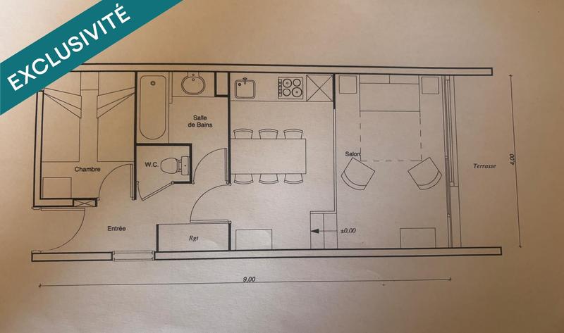 Appartement - 34 m² - 2 pièces