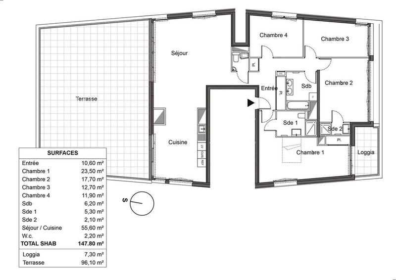 Appartement - 148 m² - 5 pièces