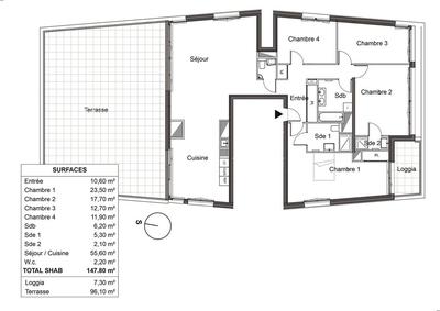 Appartement - 148 m² - 5 pièces