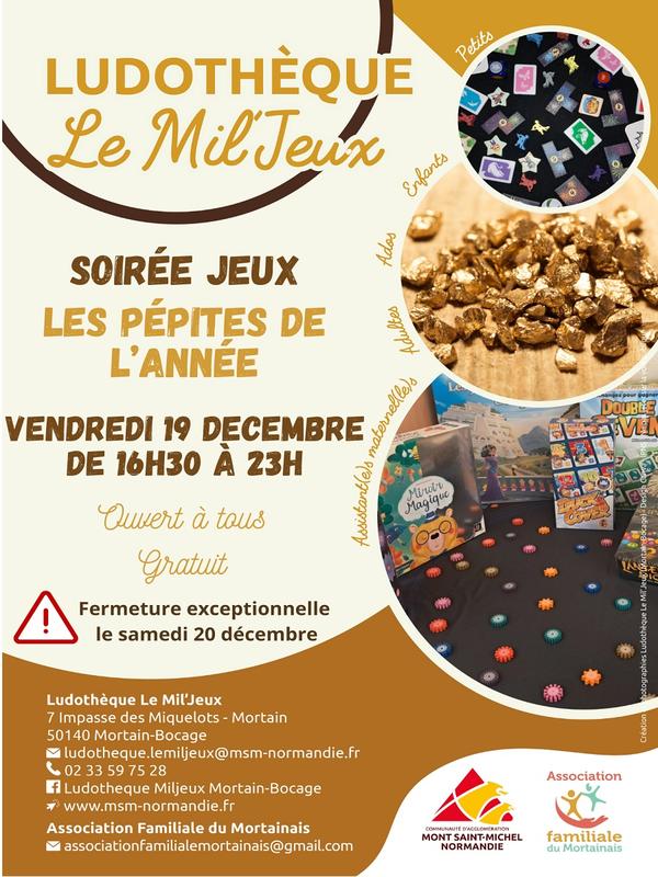 Soirée jeux à la ludothèque le Mil’Jeux