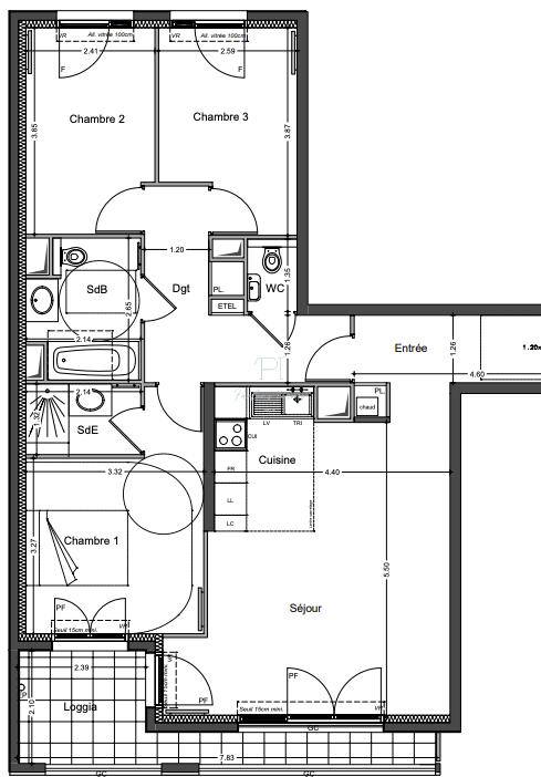 Appartement - 81 m² - 4 pièces