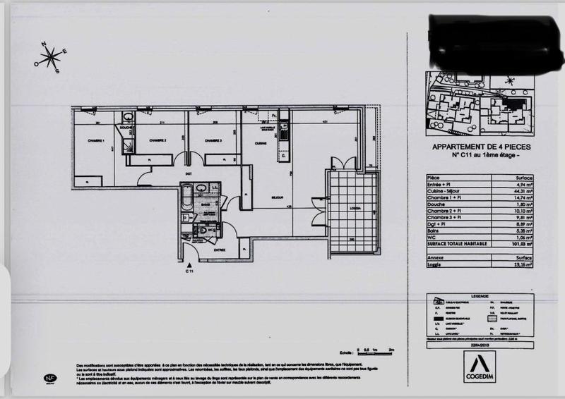 Appartement - 101 m² - 4 pièces