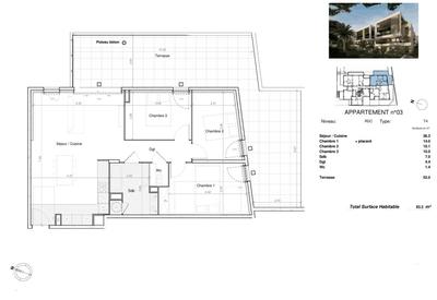 Appartement - 83 m² - 4 pièces