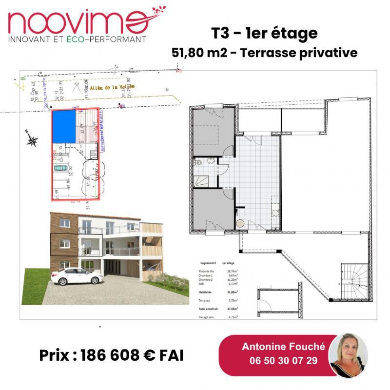 Appartement - 51 m² - 3 pièces