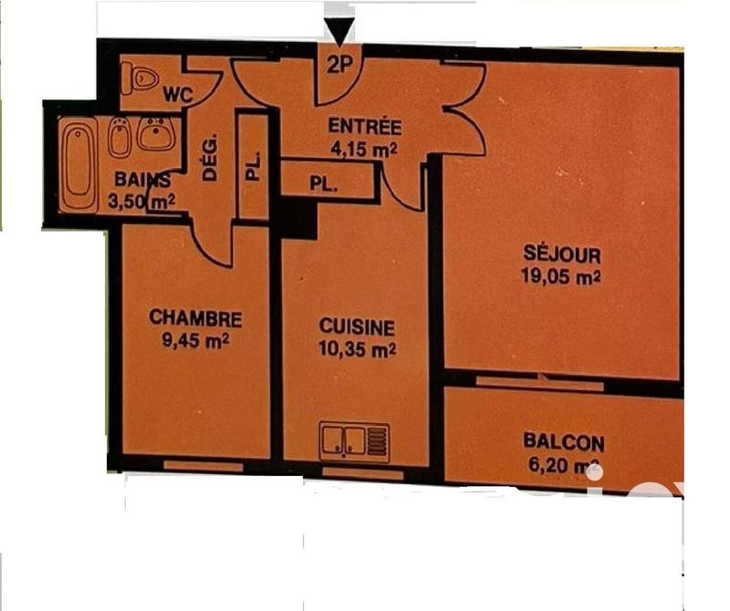 Appartement - 53 m² - 2 pièces