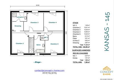 Maison - 145 m² - 7 pièces